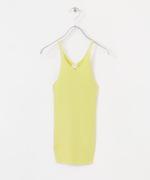 w cashmere　fine ribbed camisole