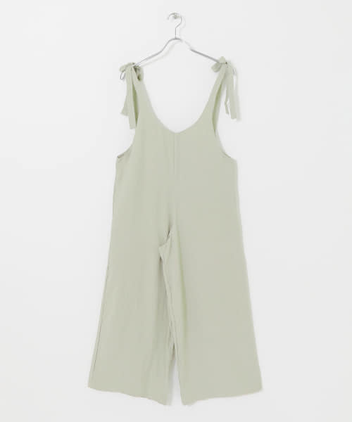 Leona SURF　リネン混バックレースサロペット