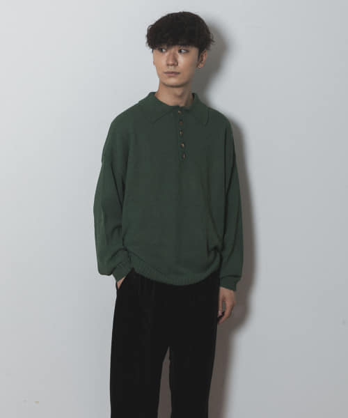 Couleur Meler sakasa　button pile yarn knit