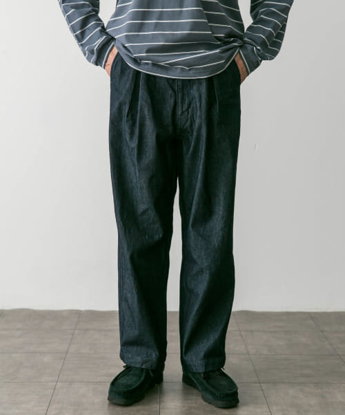 STILL BY HAND　10ozdenimboxpleatpants