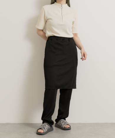 &her　Rib Skirt Pants