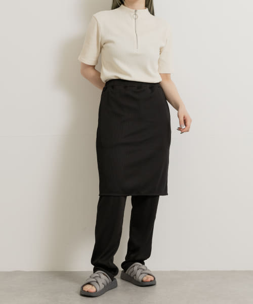 &her　Rib Skirt Pants