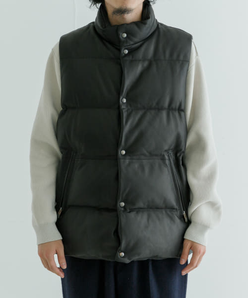 PORTER CLASSIC　LEATHER DOWN VEST W