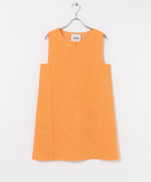 TAN　JACQUARD MINI DRESS