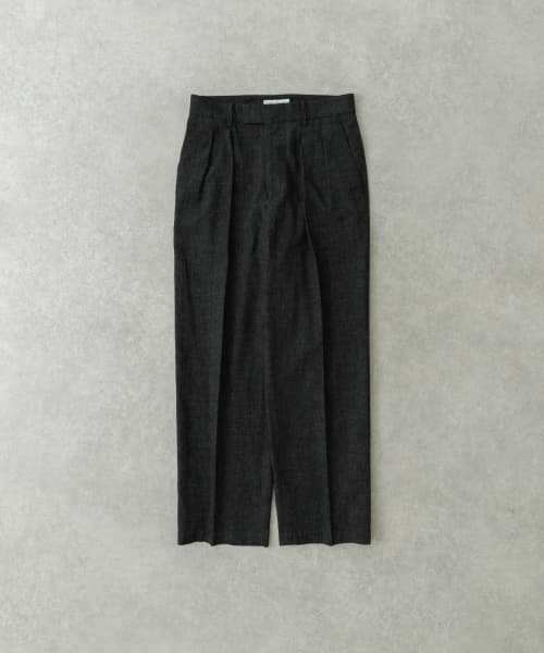 LINEN PIN HEAD TUCK PANTS