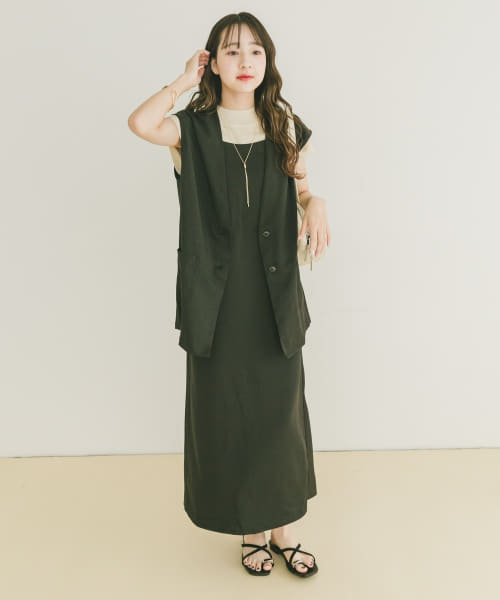 キャミワンピース×ジレセット
