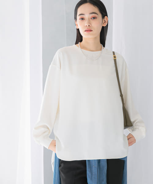 『WEB/一部店舗限定』リブドッキングジョーゼットブラウス