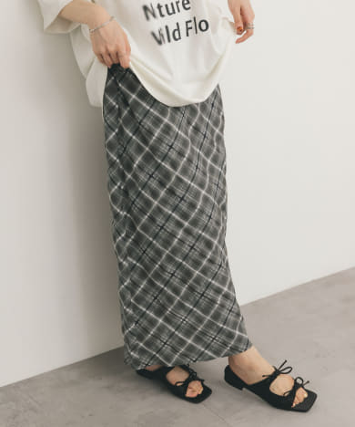 シアーチェックIラインスカート