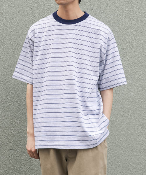 FORK&SPOON　カラーボーダーショートスリーブTシャツ