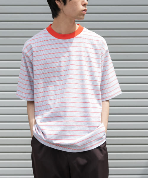 FORK&SPOON　カラーボーダーショートスリーブTシャツ