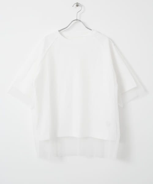 チュールレイヤードハンソデTシャツ