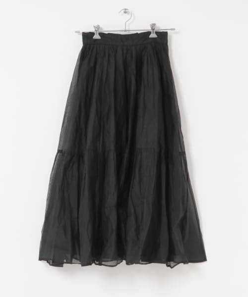 MARILYN MOON　sheer cotton gather skirt