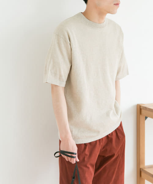 『UR TECH』抗菌 リネンニットTシャツ