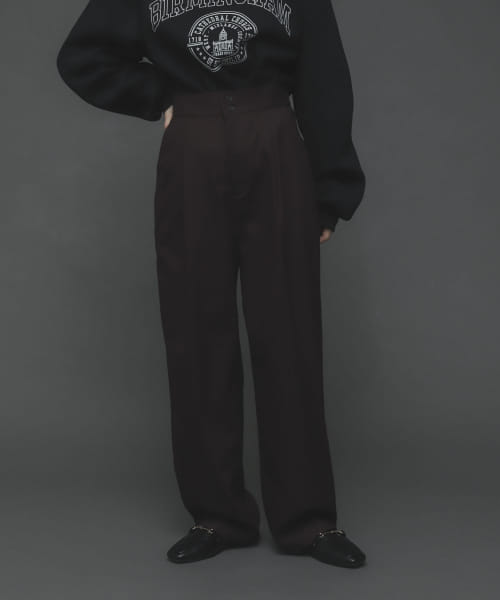 ハイウエストタックストレートパンツ