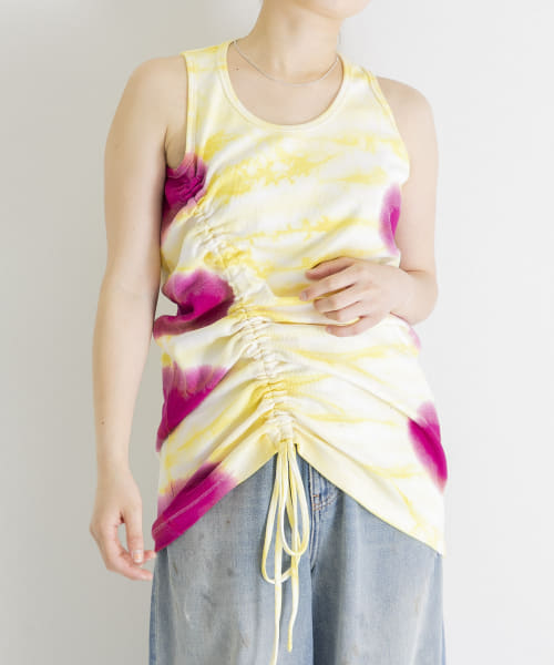 iI　tie dye gather tanktop