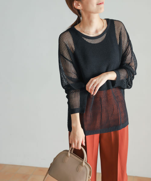 メッシュKNITプルオーバー