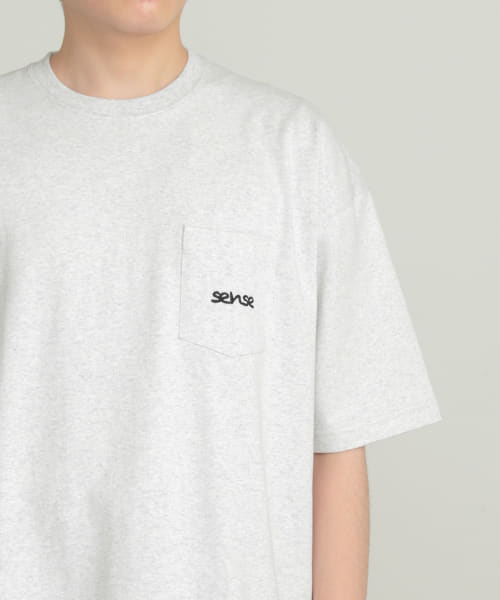 『ユニセックス』シシュウヘビーウエイトポケットTシャツ(5分袖)