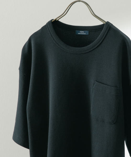 度詰めワッフル クルーネックTシャツ