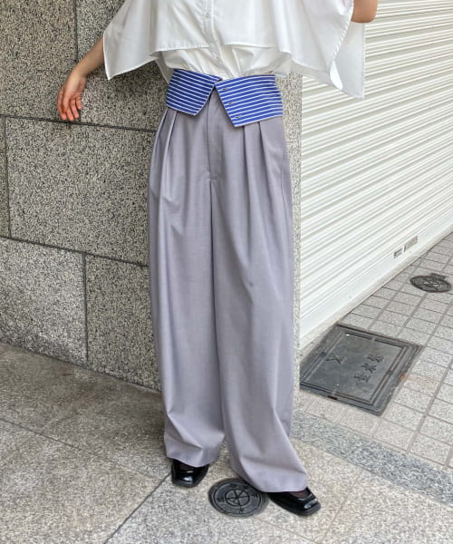 WIDEベルトパンツ