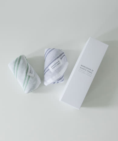 『WEB限定』MARUSHIN by SHINTO TOWEL　シマ ハンドタオル 2枚セット