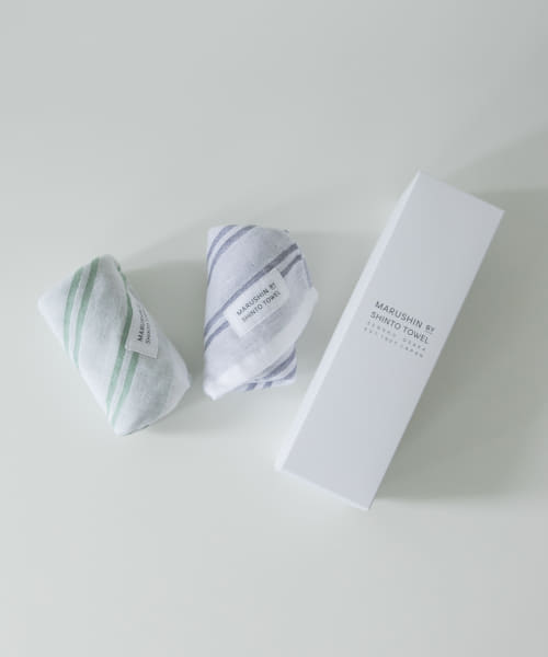 『WEB限定』MARUSHIN by SHINTO TOWEL　シマ ハンドタオル 2枚セット