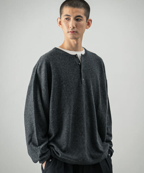 SUPER WIDE CASHMERE HENRY NECK