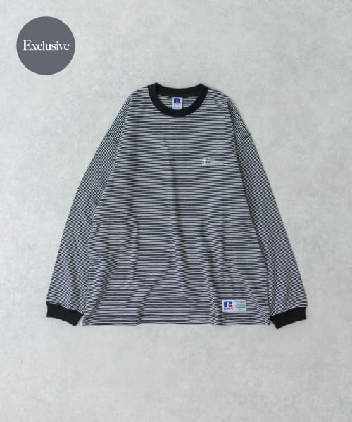 『別注』RUSSELL ATHLETIC×UR　BORDER LONG SLEEVE T-SHIRT