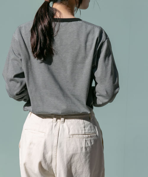 FORK&SPOON　CAVEボーダーロングスリーブTシャツ