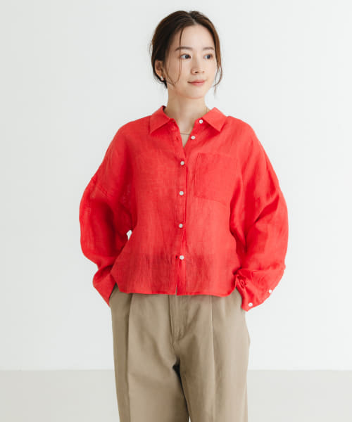 リネンワイドショートシャツ