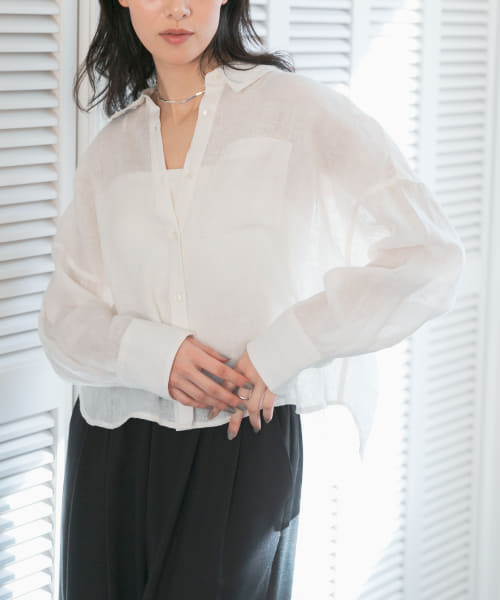 リネンワイドショートシャツ