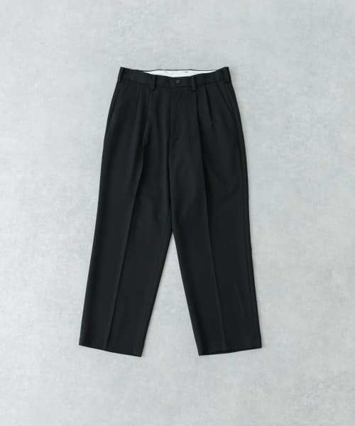 new basic ウールツイルワイドスラックス
