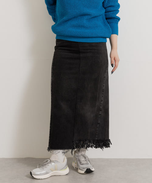 77circa　make long denim skirt