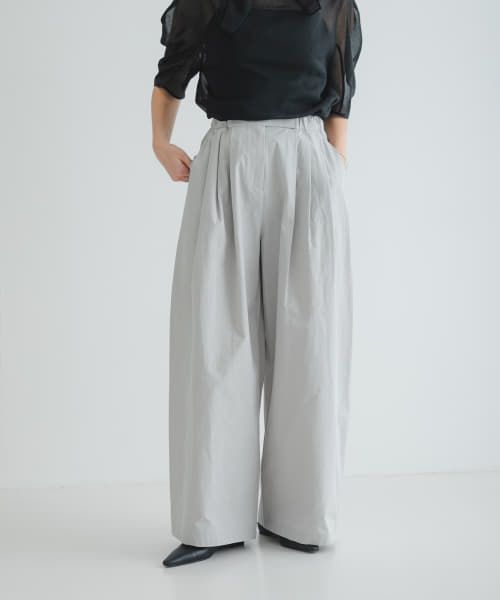 AMOMENTO　THREE TUCK BANDING PANTS