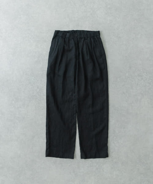 LINEN TUCK PANTS