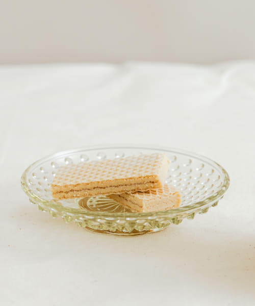 廣田硝子　あられ豆皿　アンバー