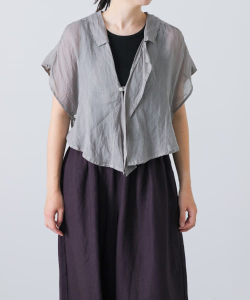 Vlas Blomme　Ramie Lawnサイドオープンブラウス