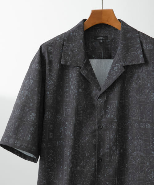 Batik Print Open Collar shirts