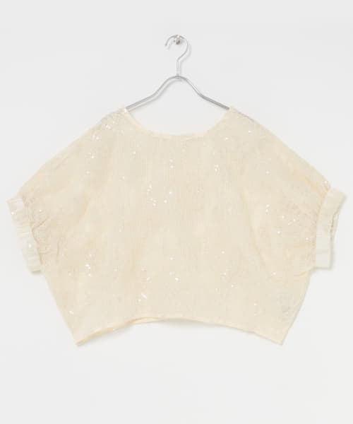 TORRAZZO DONNA　Botanical pattern spangle blouse