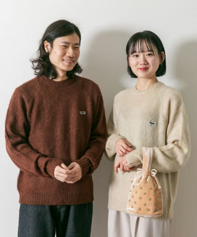 『別注』『ユニセックス』PENNEYS×DOORS　THE FOX モヘアタッチクルーネックニット