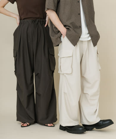 『ユニセックス』ワイドカーゴパンツ