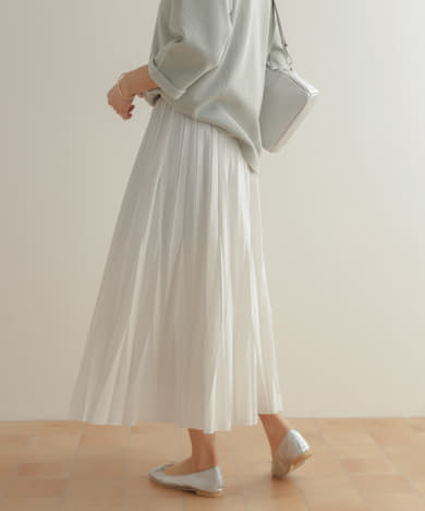 オパール加工変形プリーツスカート