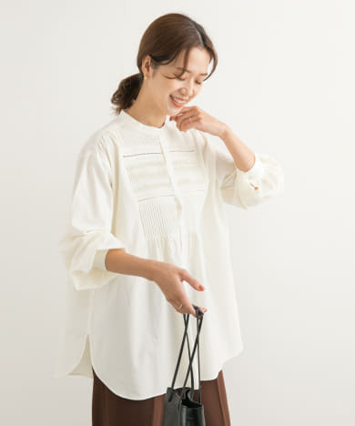 ピンタックチュニックシャツ