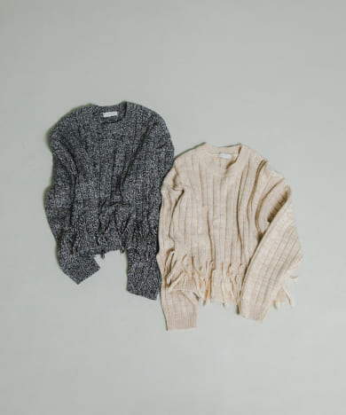 fringe lame knit po