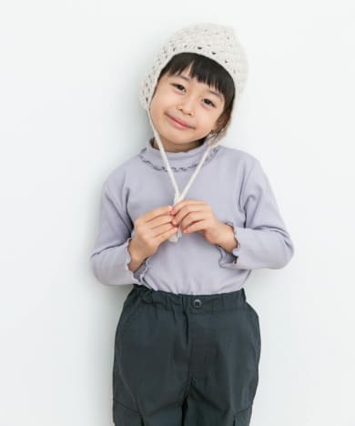 メローフリルリブタートルネックTシャツ(KIDS)