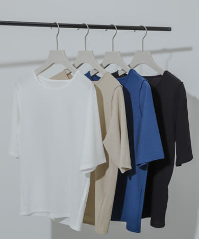シアーコンパクトTシャツ(5分袖)